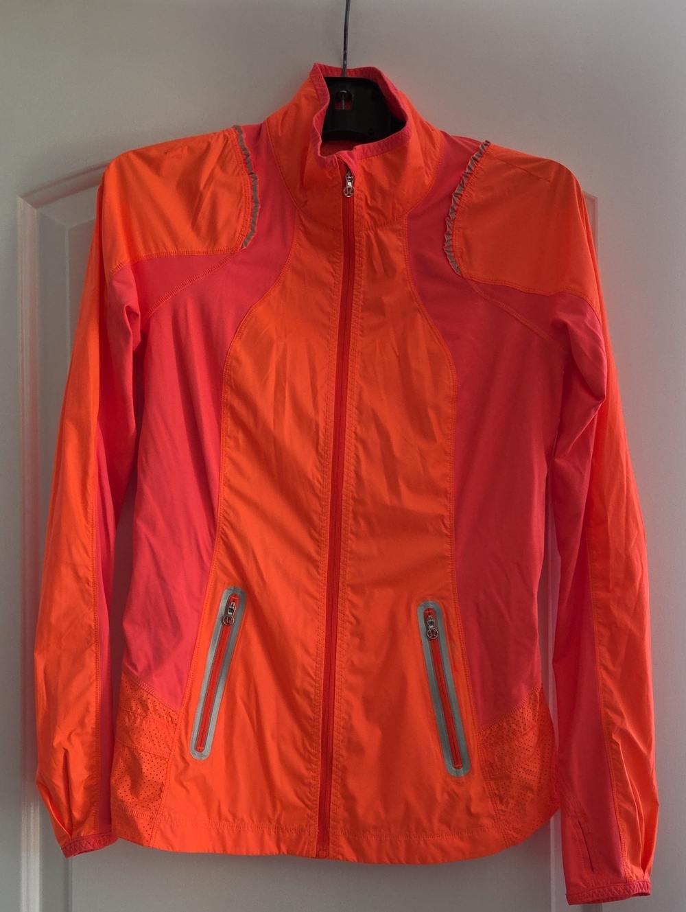 Lululemon Bright Orange Lightweight Windbreaker Jacket Size 6